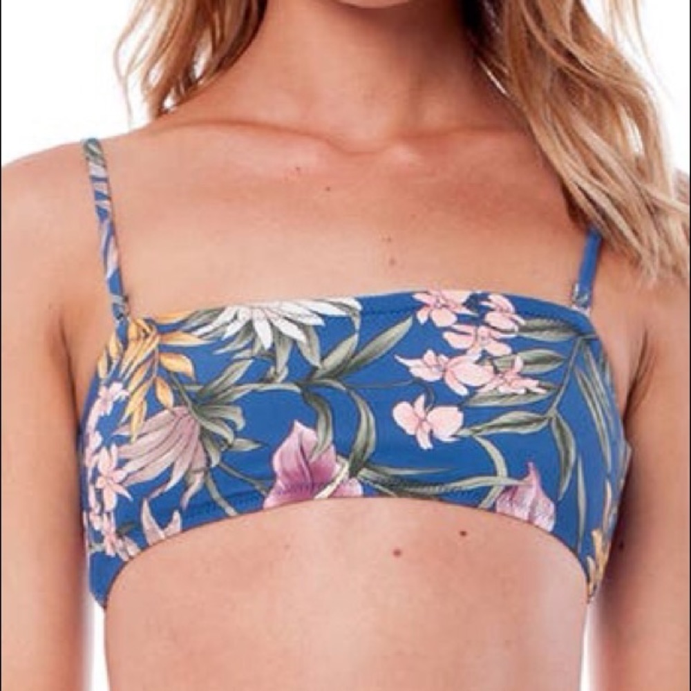 NWT RHYTHM LIVIN Bermuda Bandeau Bikini Top Sea